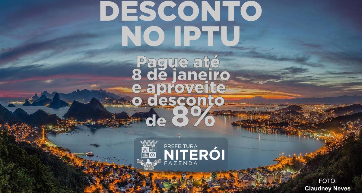 Pague seu IPTU até o dia 8 de janeiro e aproveite o desconto de 8%